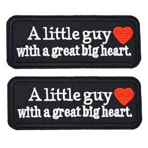 NEW 2-PACK LITTLE GUY BIG HEART IRON ON PATCHES